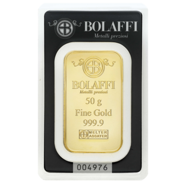 Lingotto Bolaffi Metalli Preziosi 50 gr.